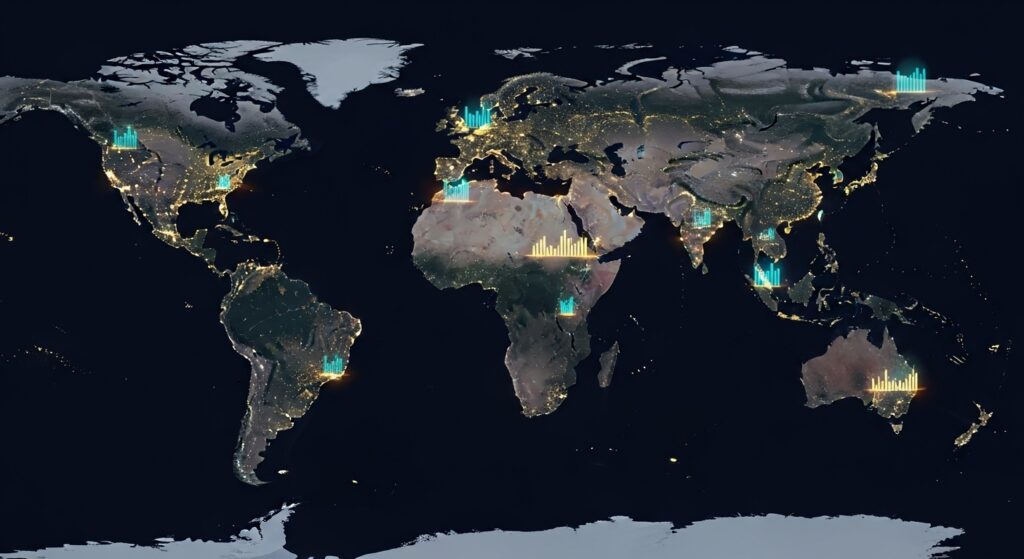 Rise of Emerging Economies in Asia and Africa global economic growth illustration