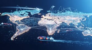 Future of global trade after digitalization world map visualization